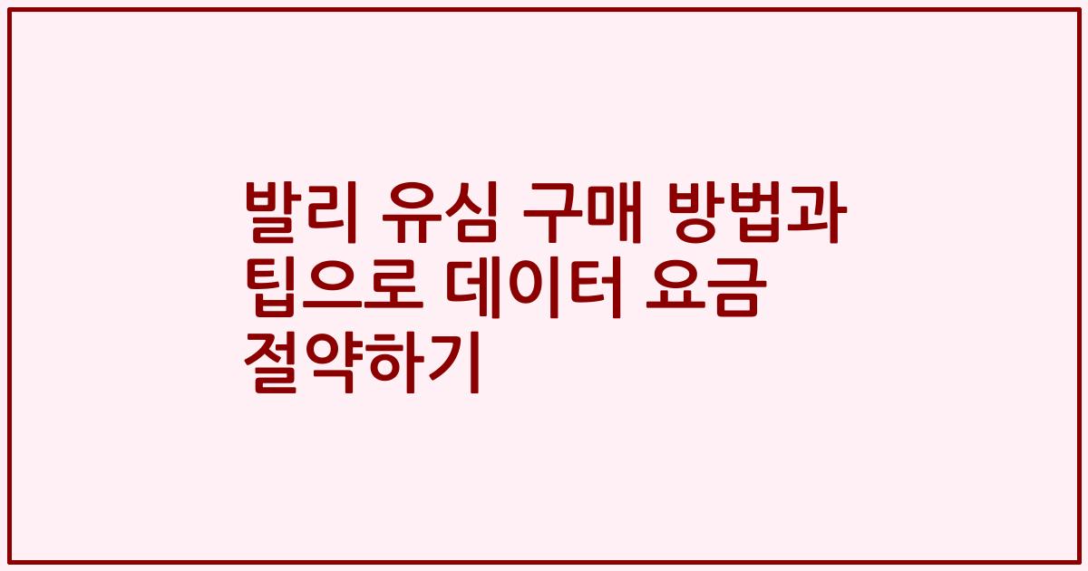 발리 유심 구매 방법과 팁으로 데이터 요금 절약하기